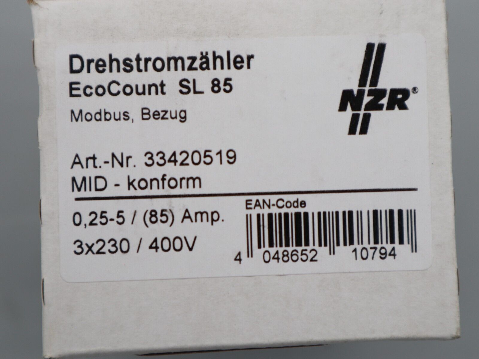 Drehstromzähler EcoCount SL85 mit Modbus (ECM), NZR, Artikelnummer 33320519 NEU