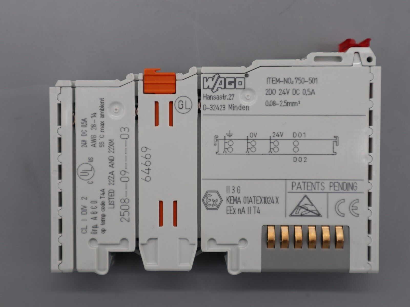 Wago 750-501 2-Kanal Digital-Ausgangsklemme Top!!