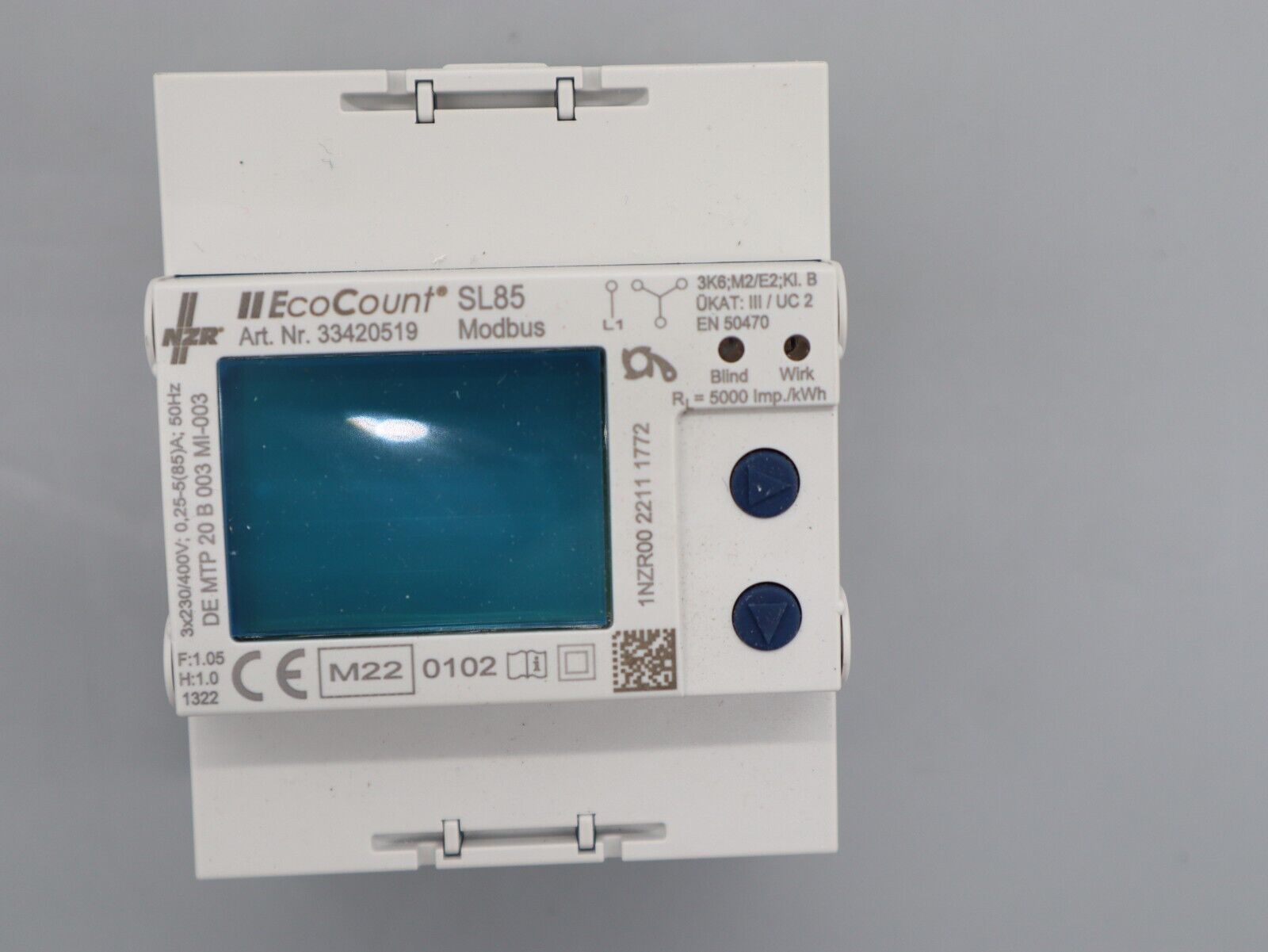 Drehstromzähler EcoCount SL85 mit Modbus (ECM), NZR, Artikelnummer 33320519 NEU