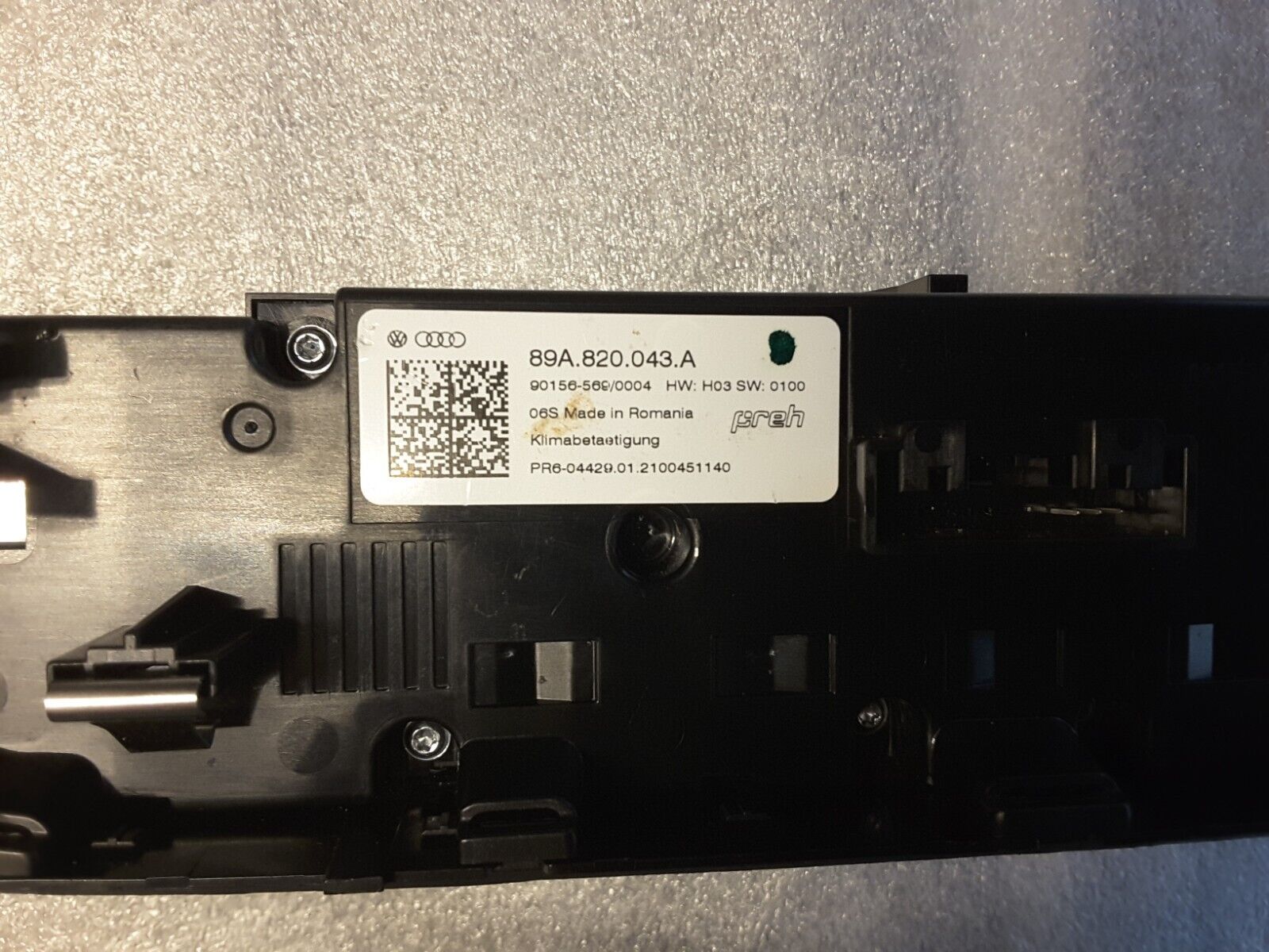 Panel de control de climatización Original AUDI A3 Climatronic 89A820043A.