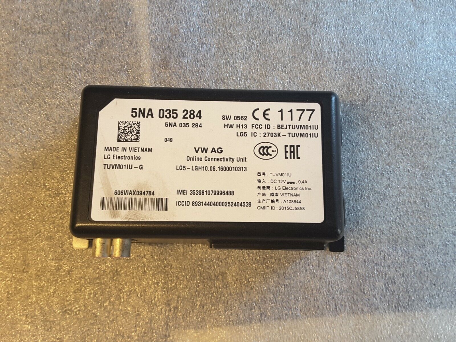 Unidad de control de servicios en línea Connectivity Original VW Tiguan II 5NA035284