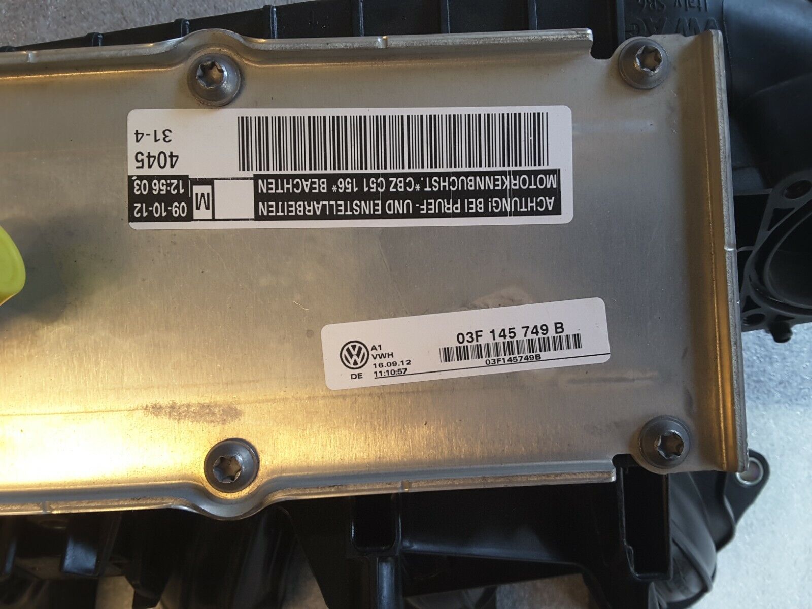 : Colector de admisión intercooler SKODA FABIA II 5J 1.2 TSI 03F129711H / 03F145749B