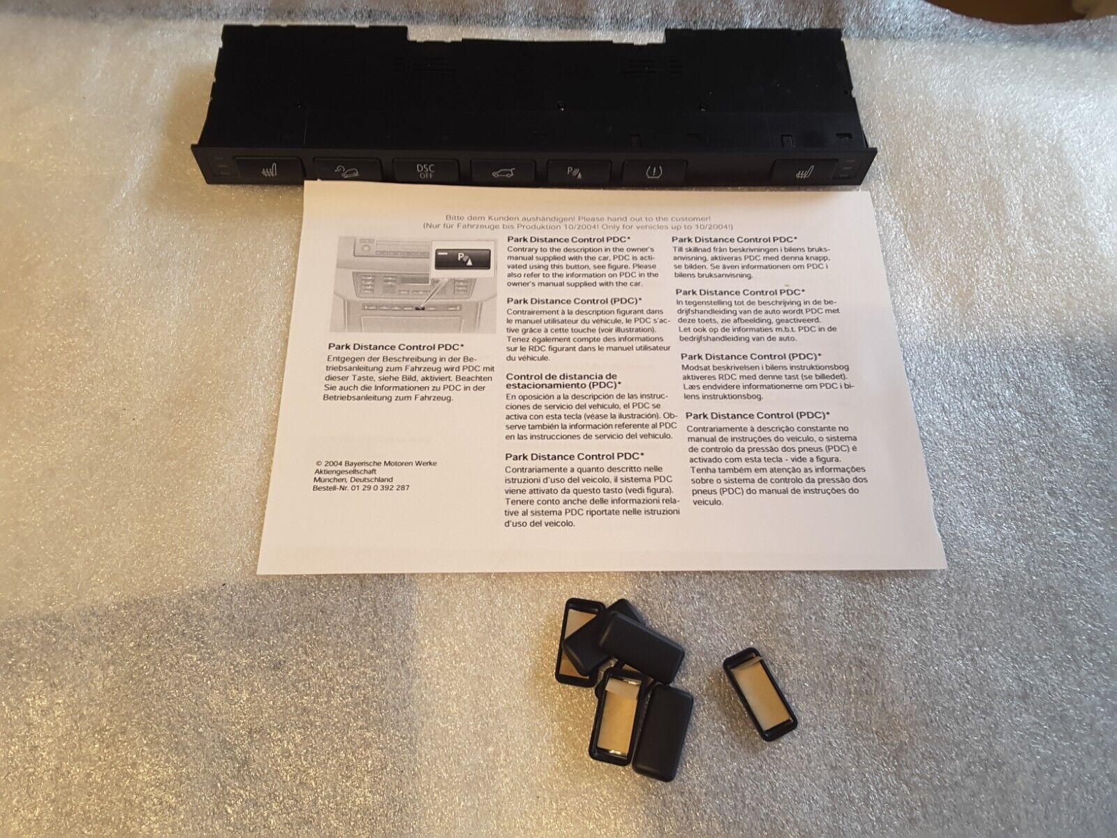 Centro de Control de la Consola Central, Calefacción de Asientos, Módulo de Interruptores Original BMW 61316953941