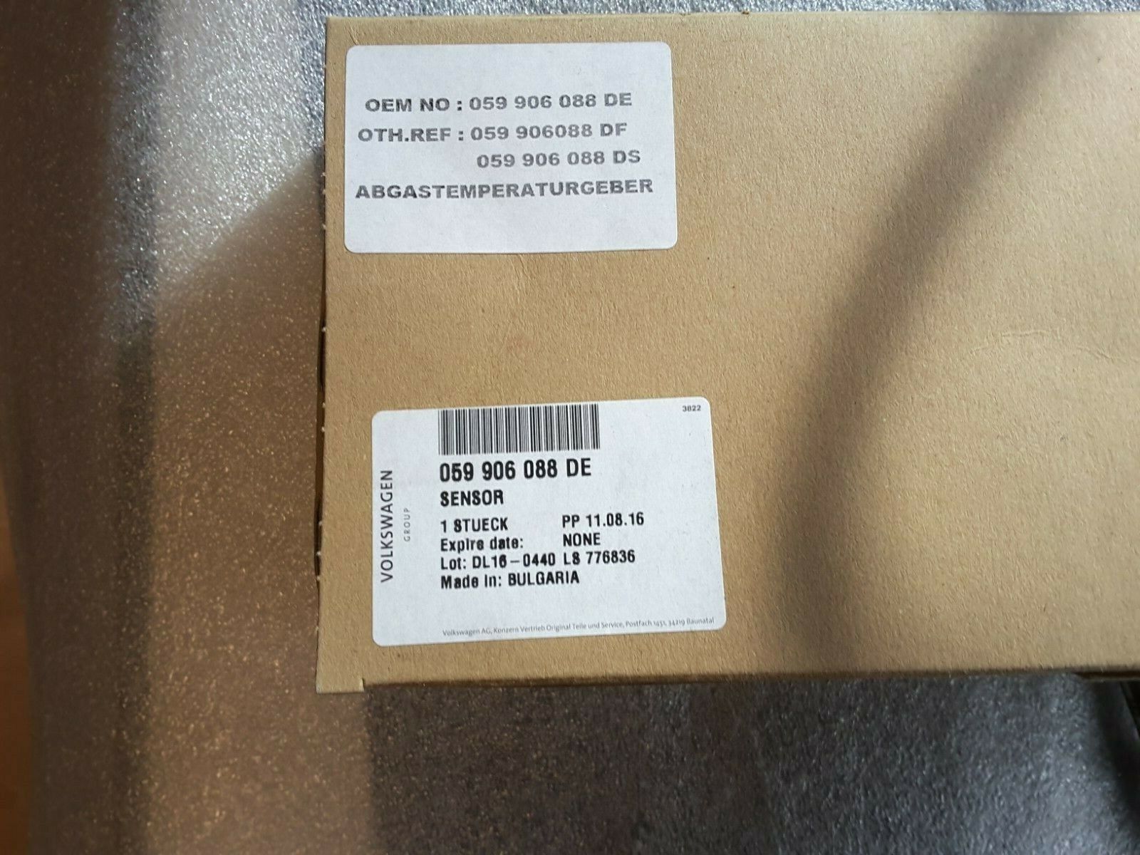 Sensor de temperatura de gases de escape Sonda lambda Original VW, Audi TDI 059906088DE Nuevo.