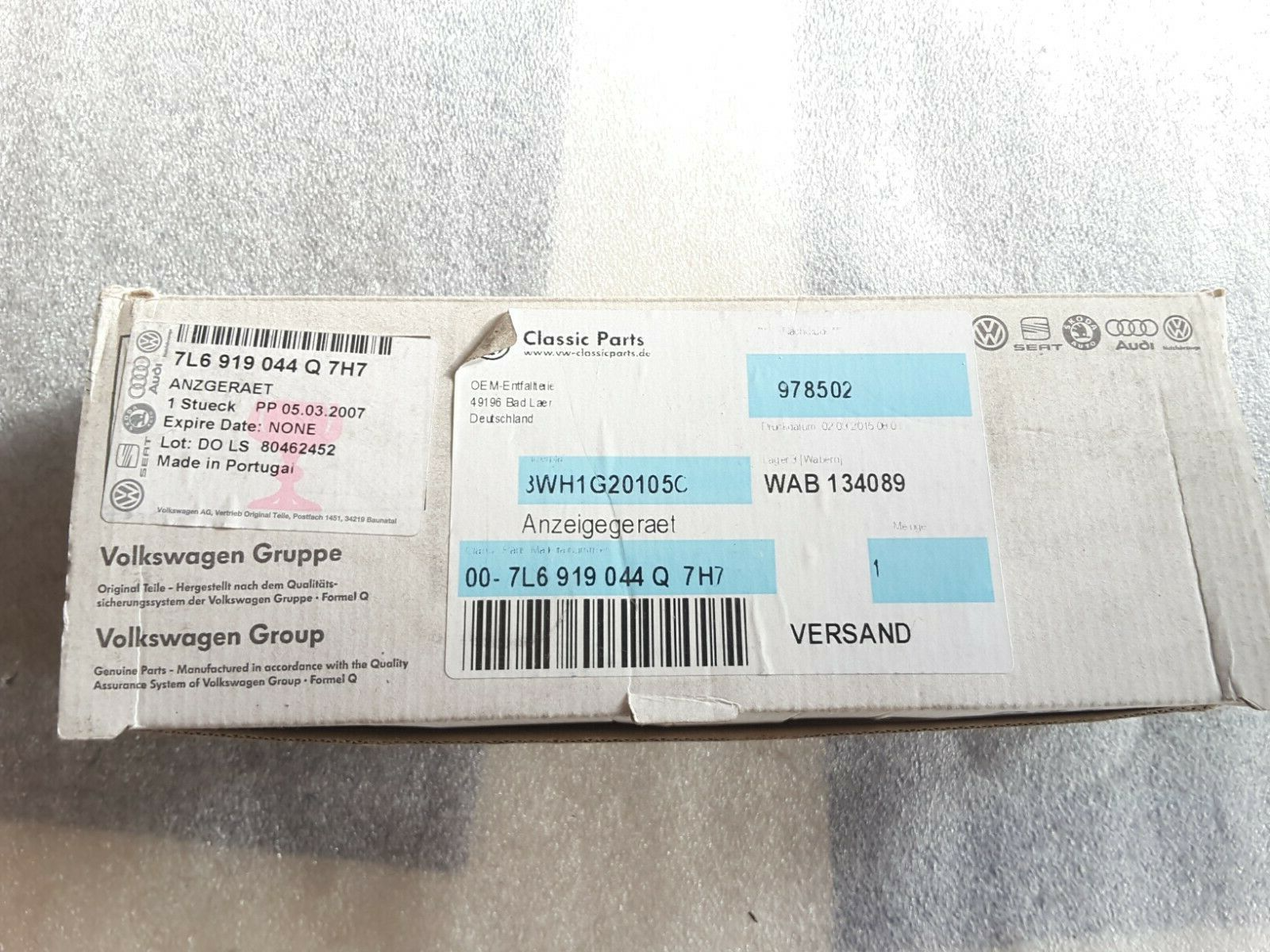 Unidad de control de pantalla 7L6919044Q techo interior reloj brújula marrón VW Touareg 7L6