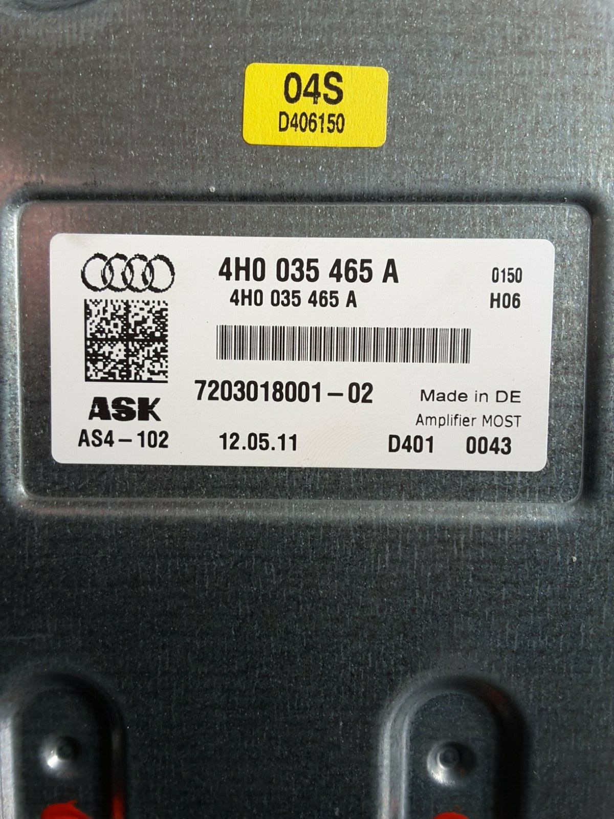 Amplificador Original Audi A8 4H B&O Bang Olufsen High End 4H0035465 A