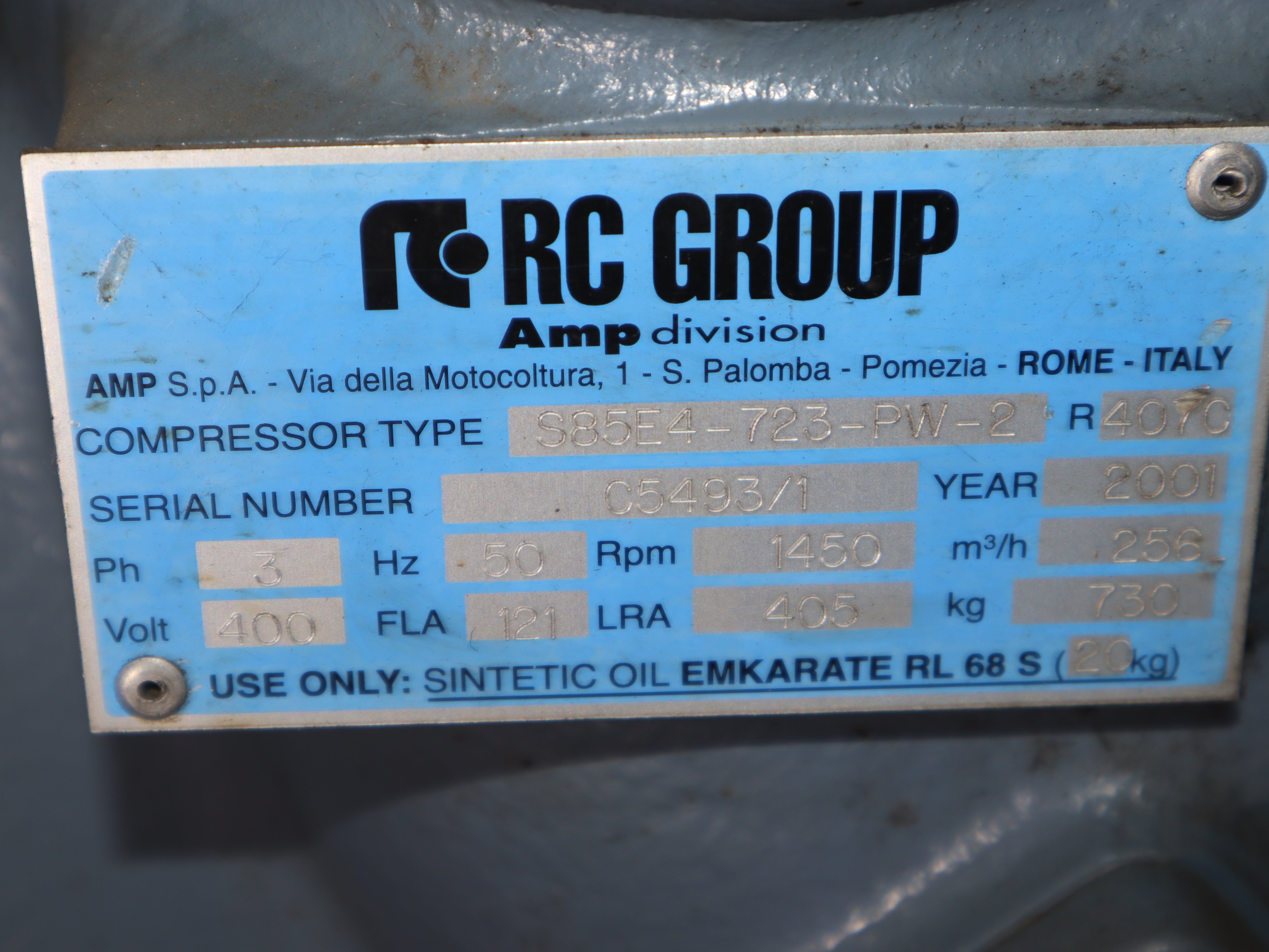 AMP S85E4-723-PW-2 Ser.Nr.: C5493/1 Kühlkompressor Baujahr 2001