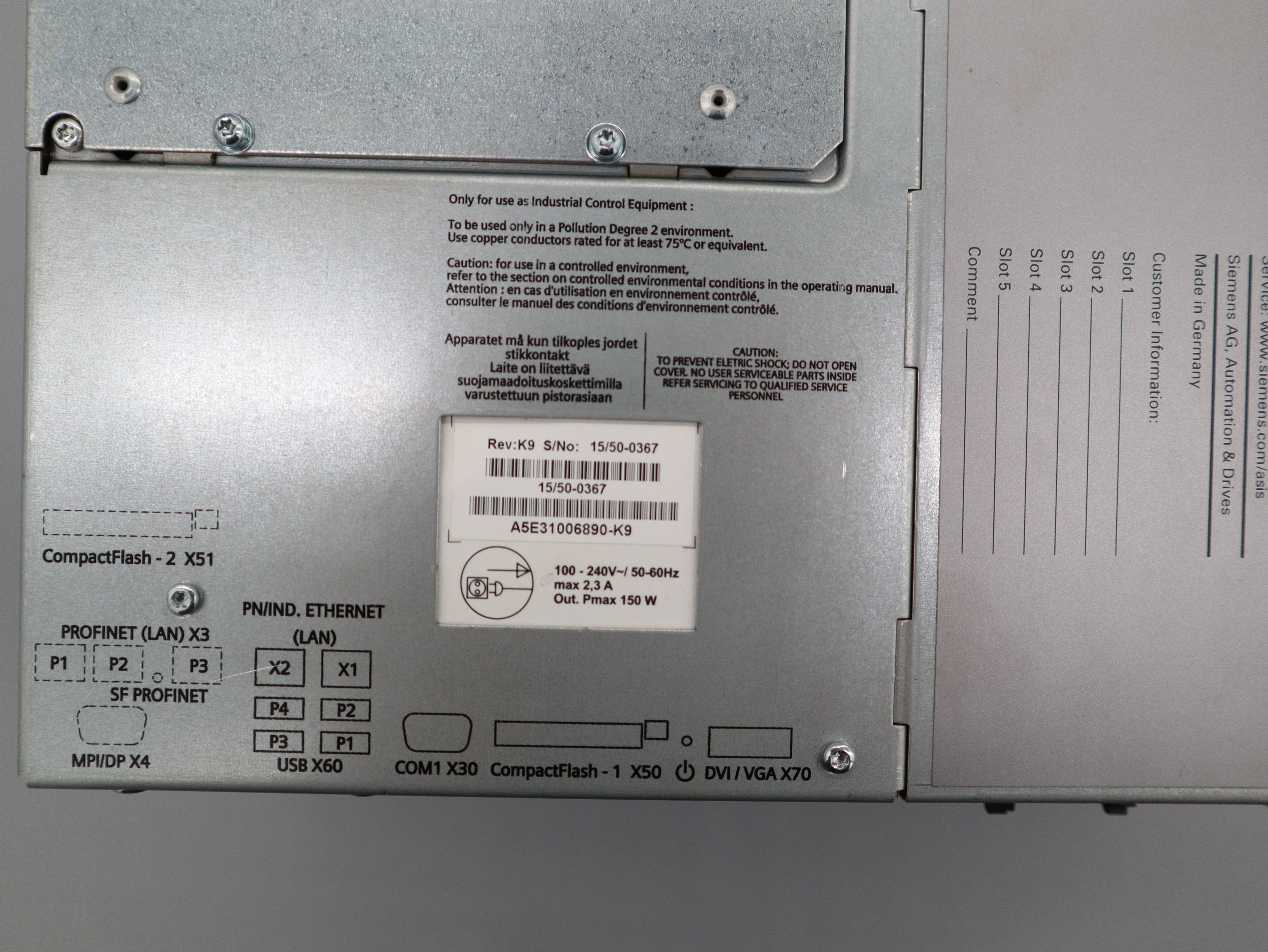 SIEMENS 6ES7647-6PA10-0AX0 6ES76476PA100AX0 ERWEITERUNGSMODUL