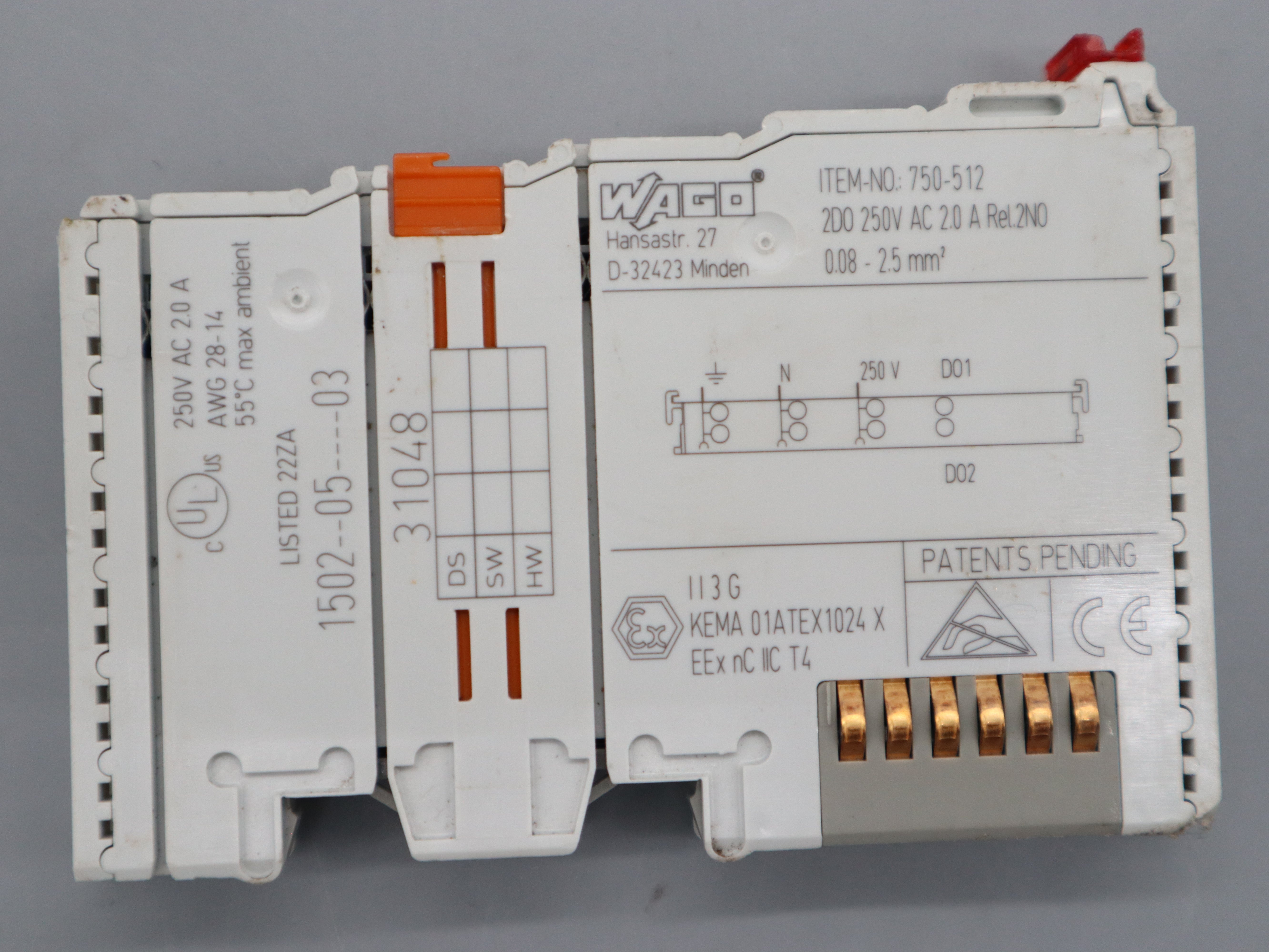 Wago 750-512 2 Kanal Relaisausgan1 PCS PLC module in good condition A6-3