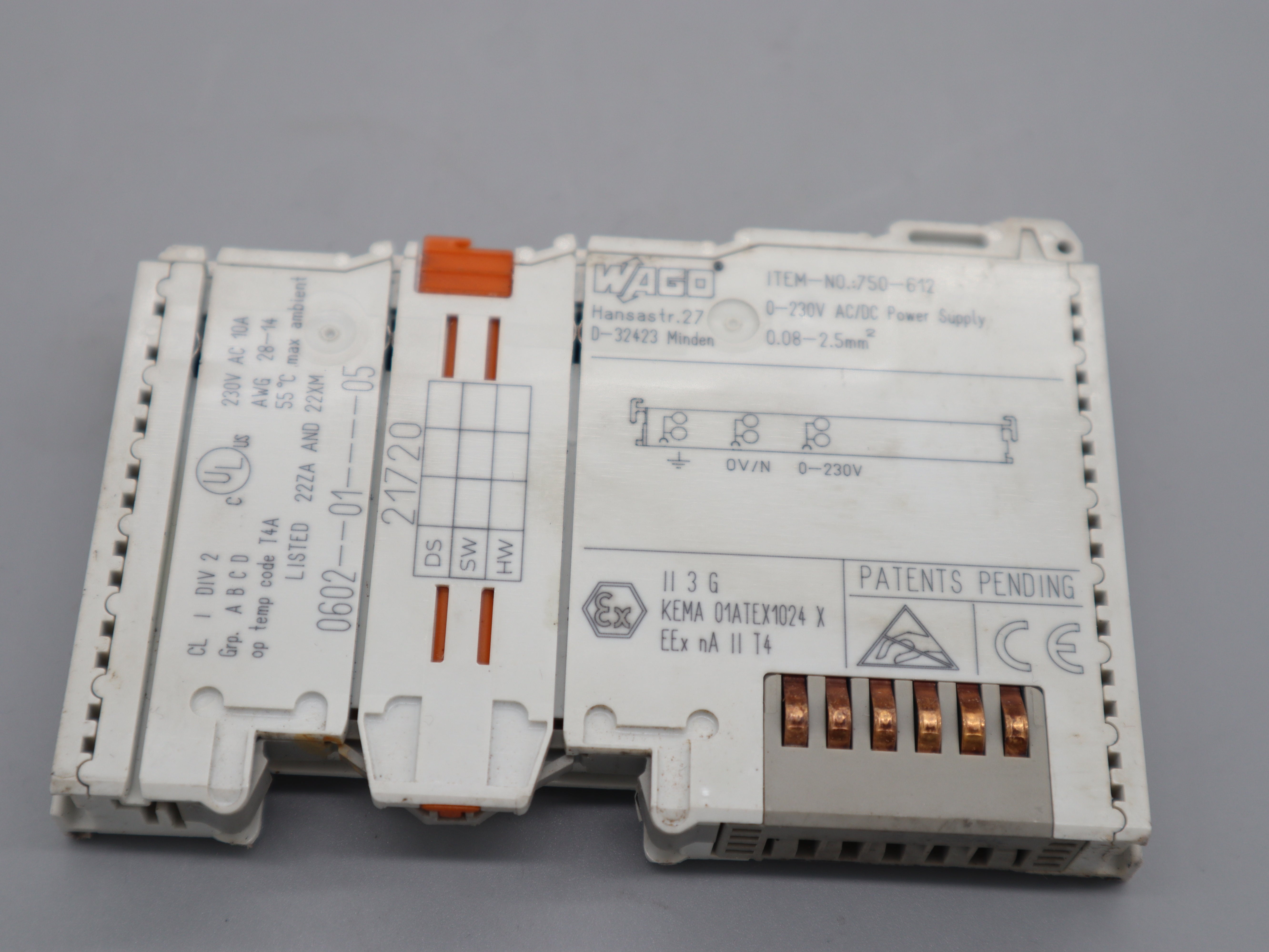 Wago 750-612 Potentialeinspeisung 0-230V AC/DC Power Supply