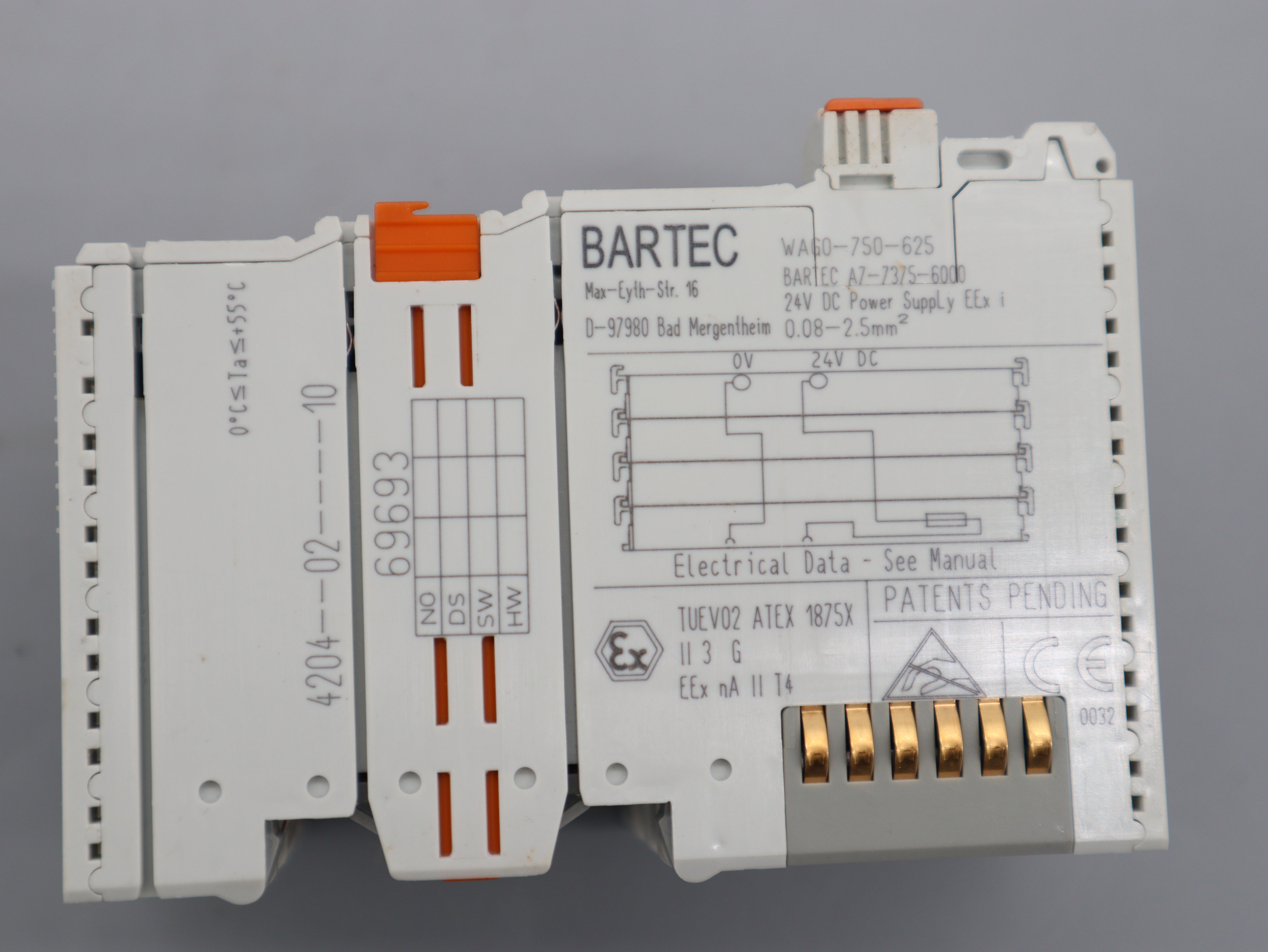 WAGO BARTEC 750-625 Potentialeinspeisung DC 24 V mit Sicherungshalter Diagnose