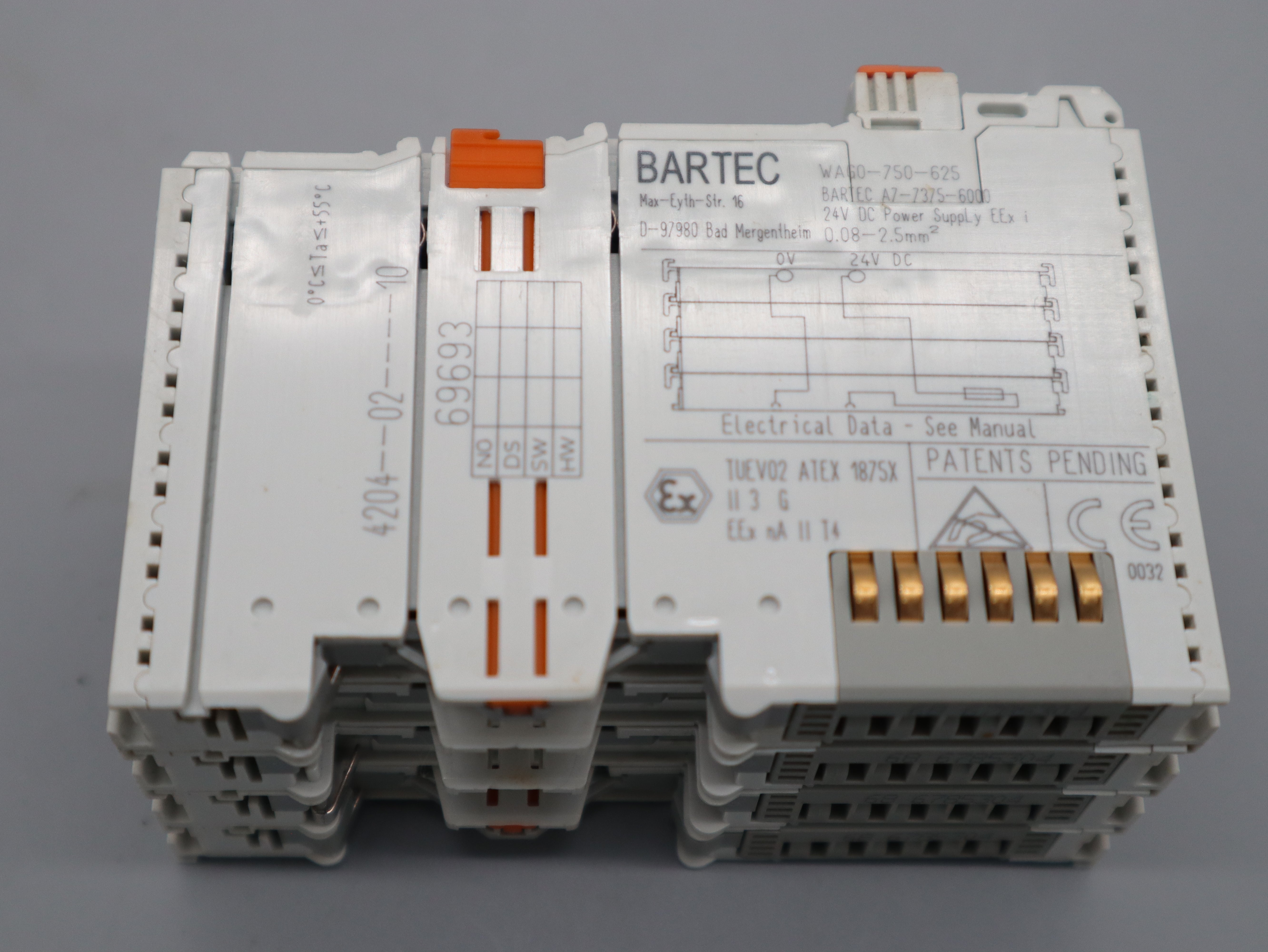 WAGO BARTEC 750-625 Potentialeinspeisung DC 24 V mit Sicherungshalter Diagnose