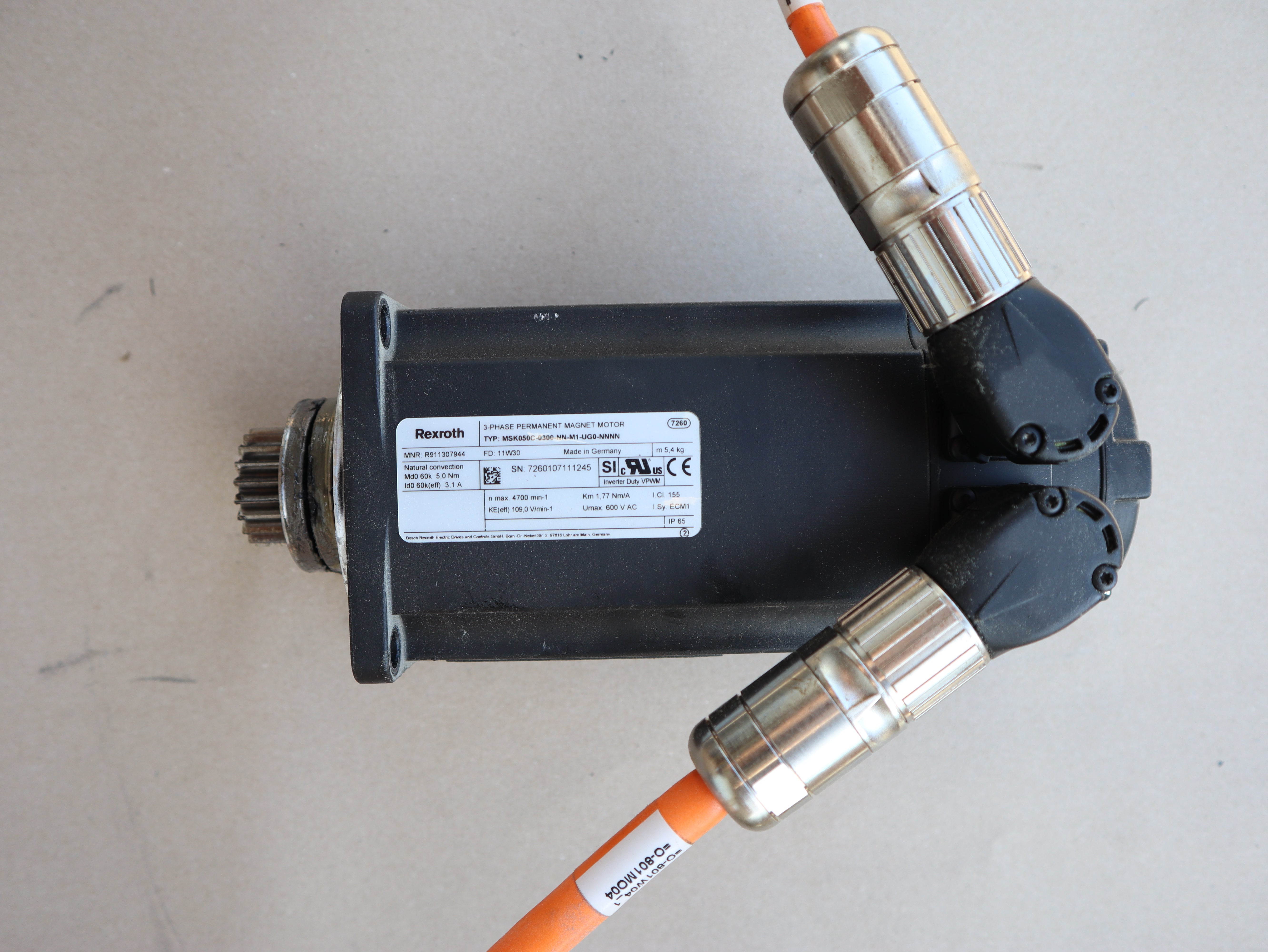 REXROTH 3-PH Permanent Magnet Motor MSK050C-0300-NN-M1-UG0-NNNN