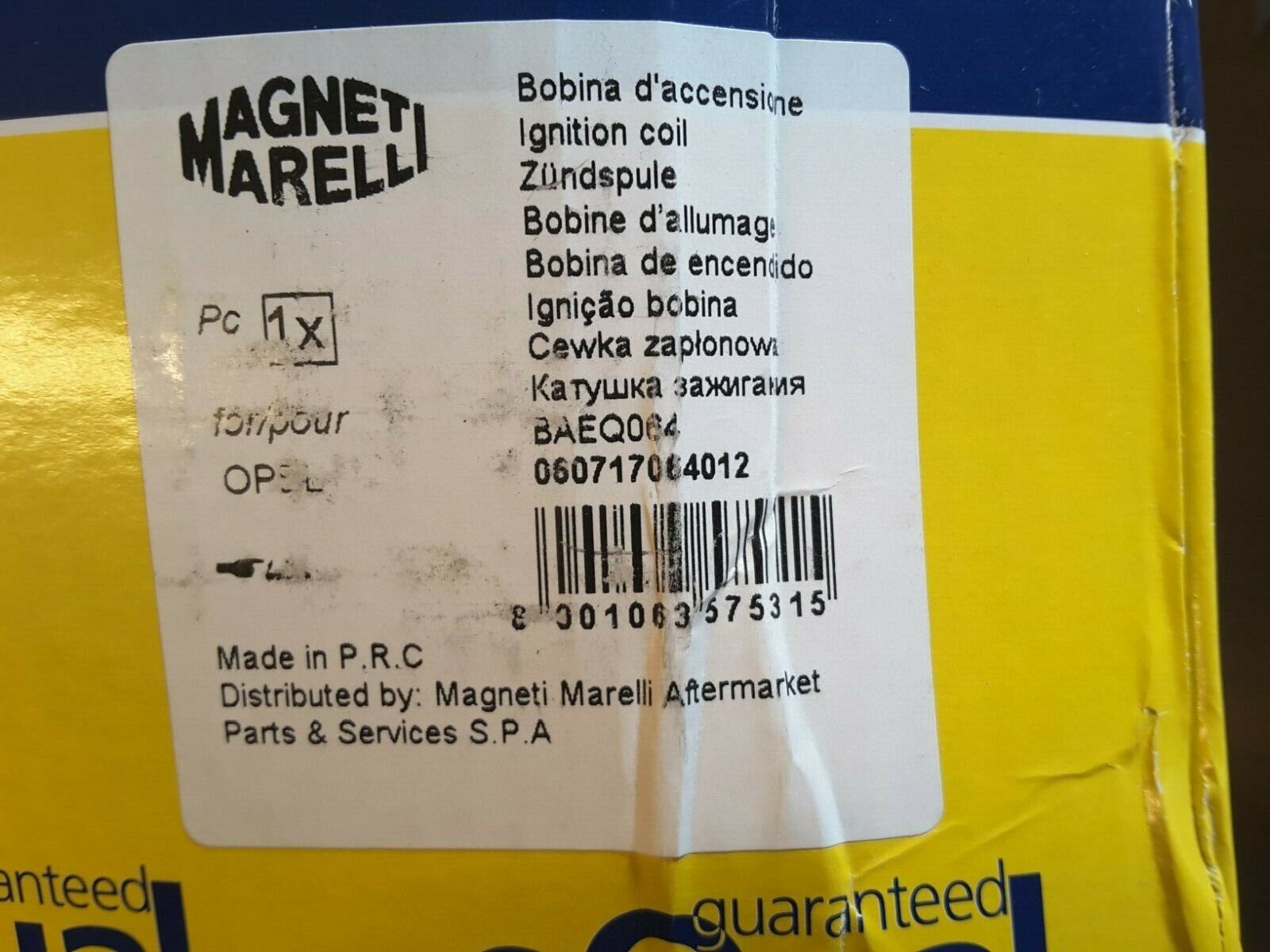 Zündspule Zündmodul Zündeinheit Original Magneti Marelli Opel, Saab 060717064012