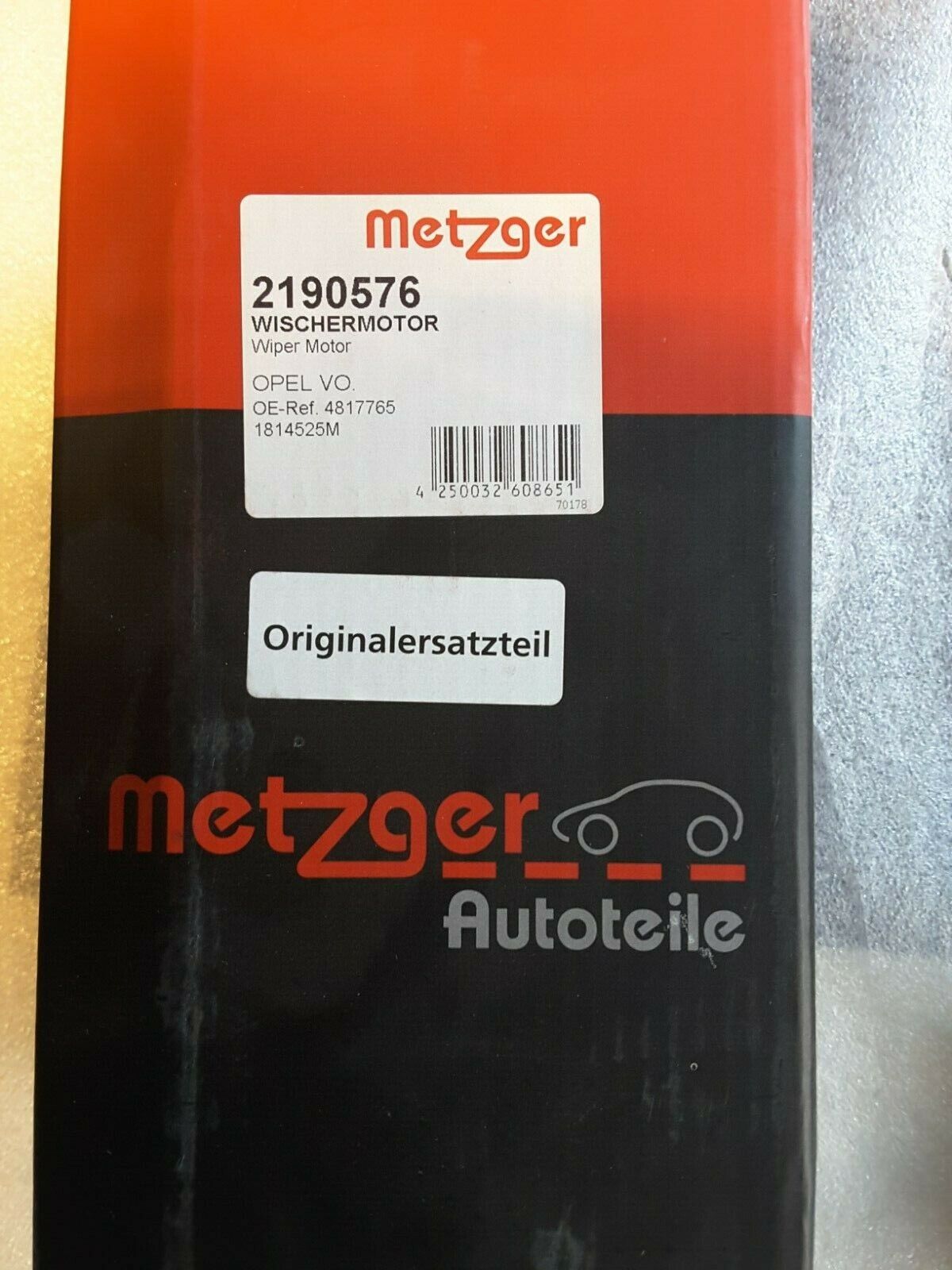 Wischermotor ORIGINAL METZGER 2190576 OPEL ANTARA L07 vorne CDTI NEU.