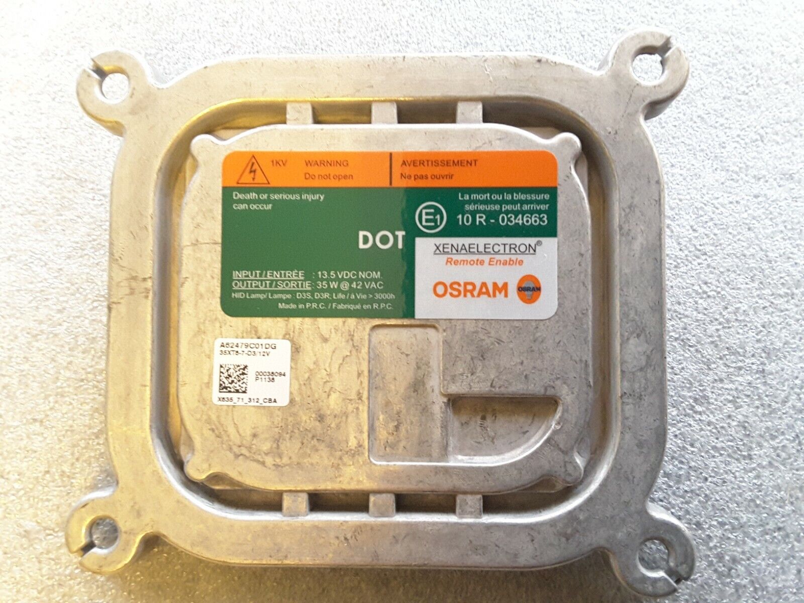 Control unit OSRAM Xenon 10R - 034663 D3S D3R 13.5V 42VAC New.