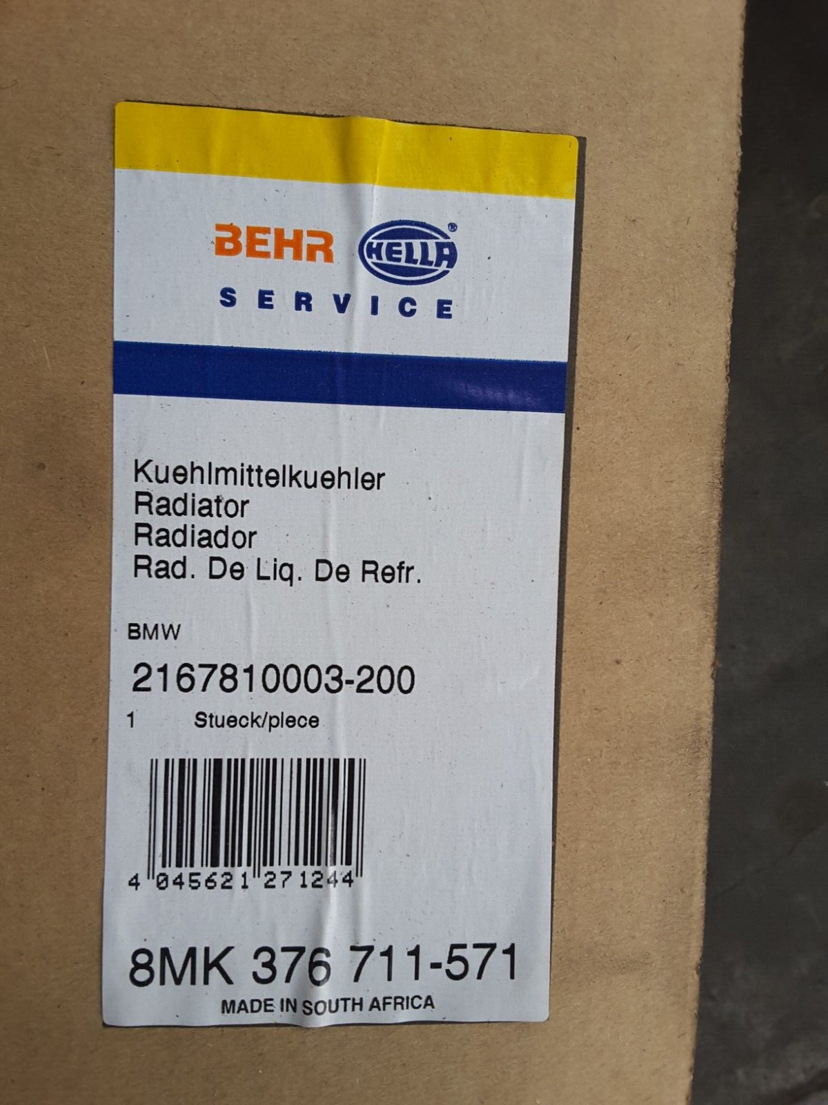 Kühler Motorkühlung Original Hella 8MK376711-571 BMW 3er